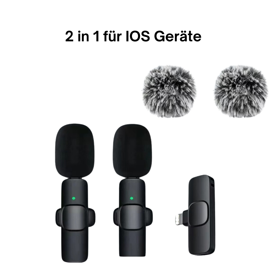 Kabelloses mini Ansteckmikro für IOS & Android