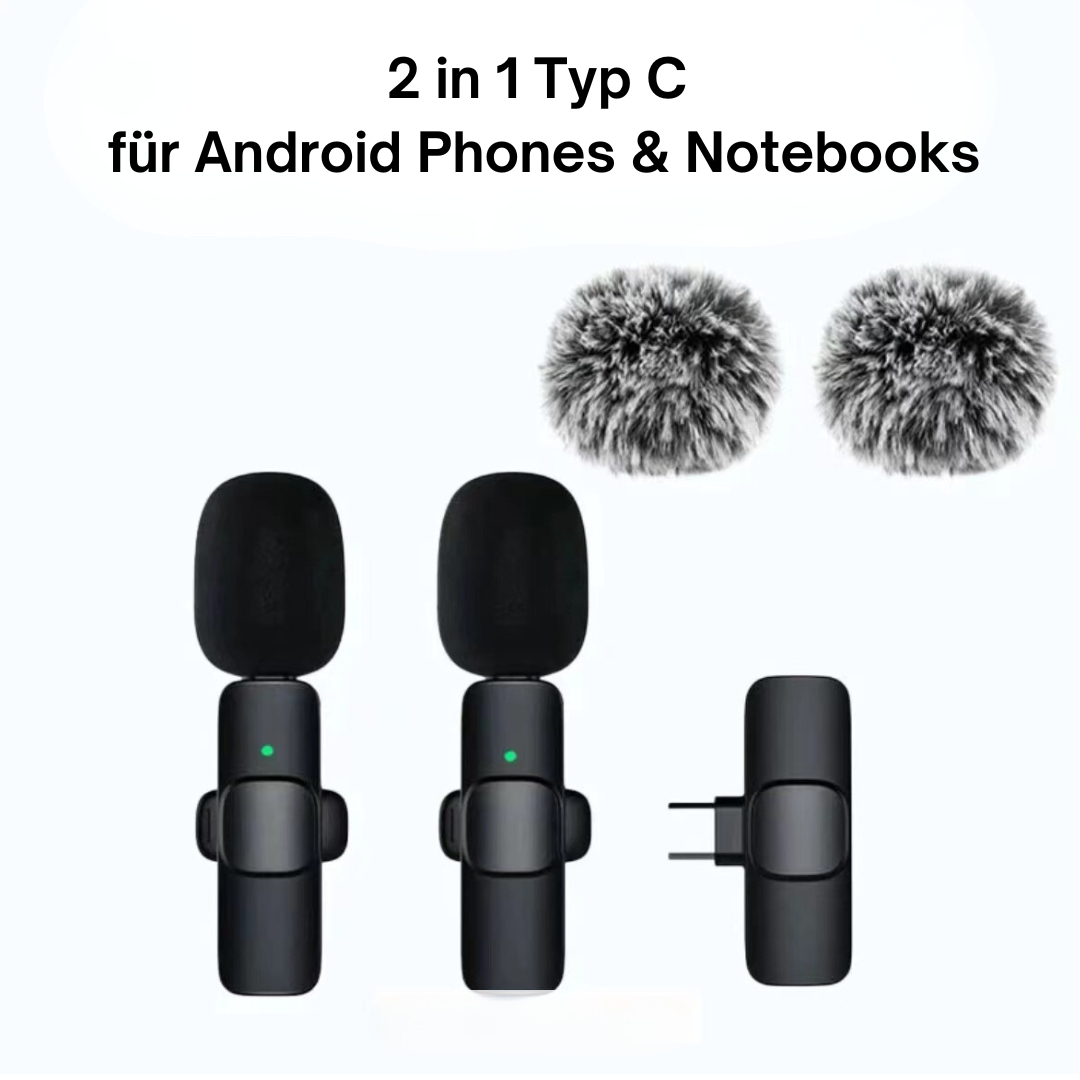 Kabelloses mini Ansteckmikro für IOS & Android