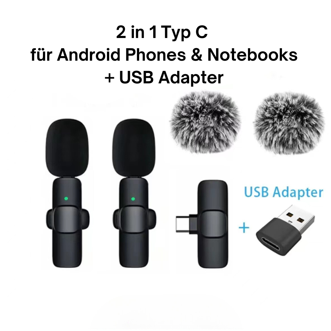 Kabelloses mini Ansteckmikro für IOS & Android